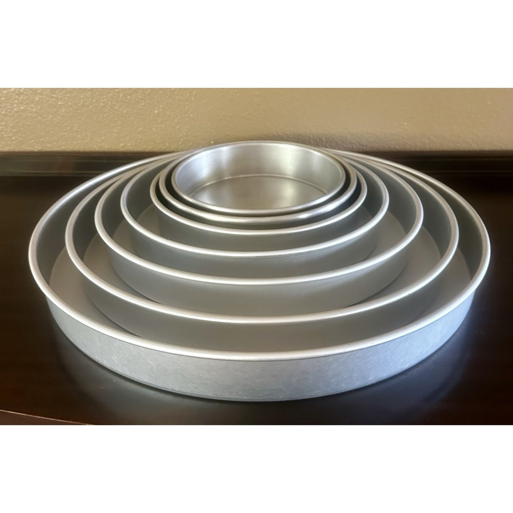Wilton 7 Tiered Round Layered Cake Pan Set Wedding Baking Magic Line Birthday - Picture 3 of 4